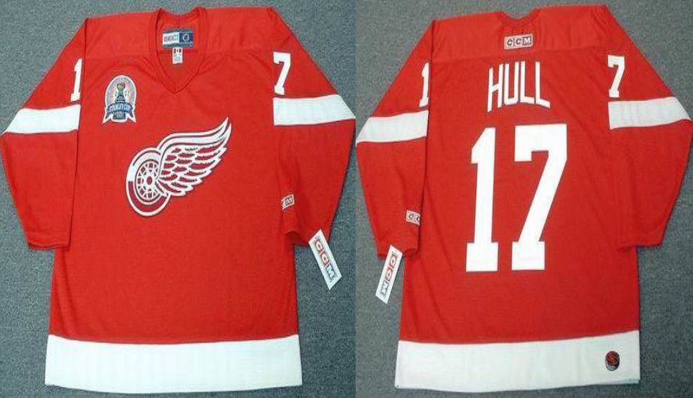 2019 Men Detroit Red Wings 17 Hull Red CCM NHL jerseys